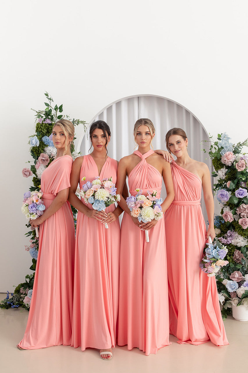 Classic Multiway Infinity Dress in Coral Pink For Sale Online | ModelChic Model Chic Classic Multiway Infinity Dress in Coral Pink For Sale Online | ModelChic Model Chic