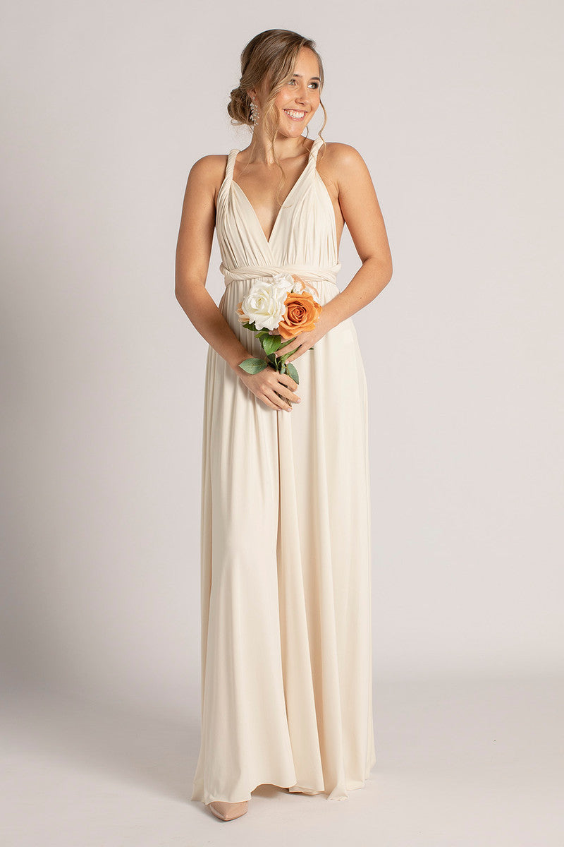 Classic Multiway Infinity Bridesmaid Dress in Champagne For Sale - Bridesmaids  Dresses | Model Chic