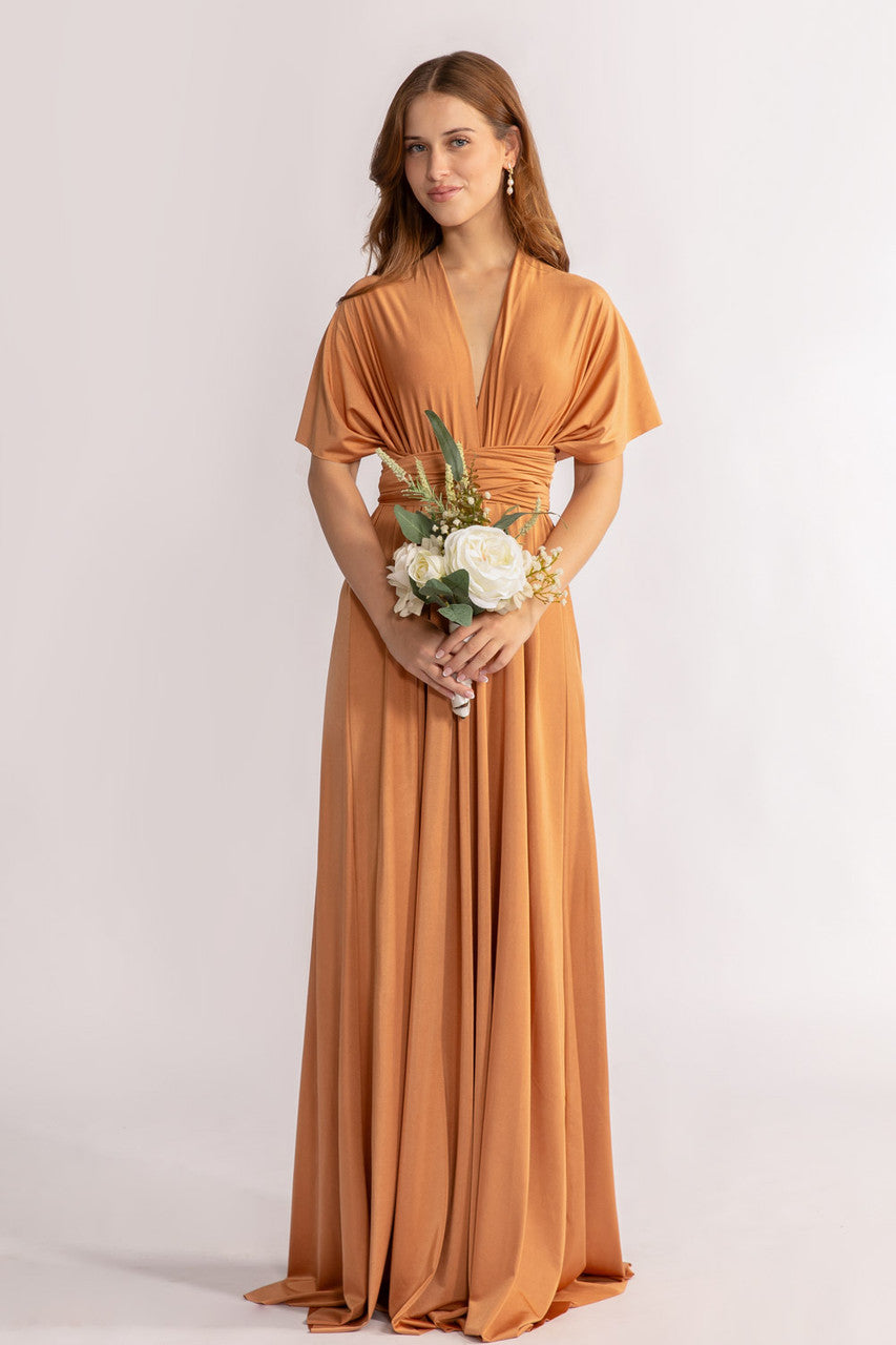 Luxe Satin A-line Multiway Infinity Dress in Tan | ModelChic Model Chic Luxe Satin A-line Multiway Infinity Dress in Tan | ModelChic Model Chic