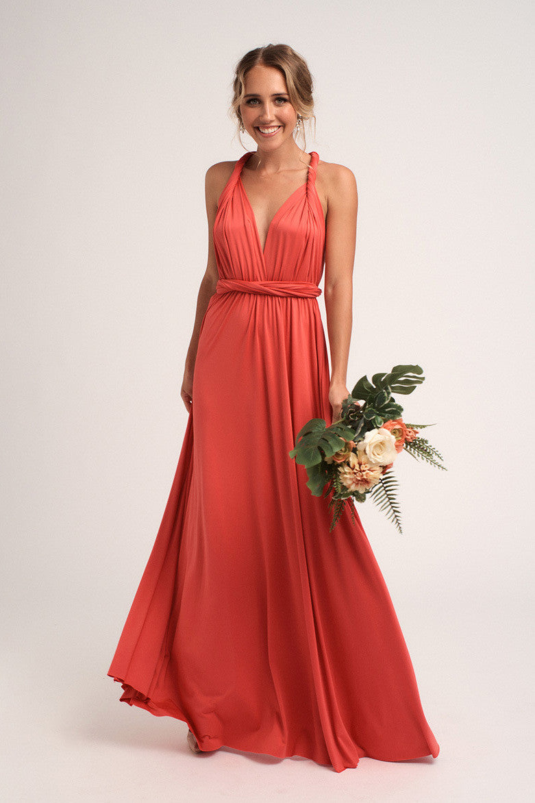 Classic Multiway Infinity Dress in Watermelon For Sale - Bridesmaids Dresses 