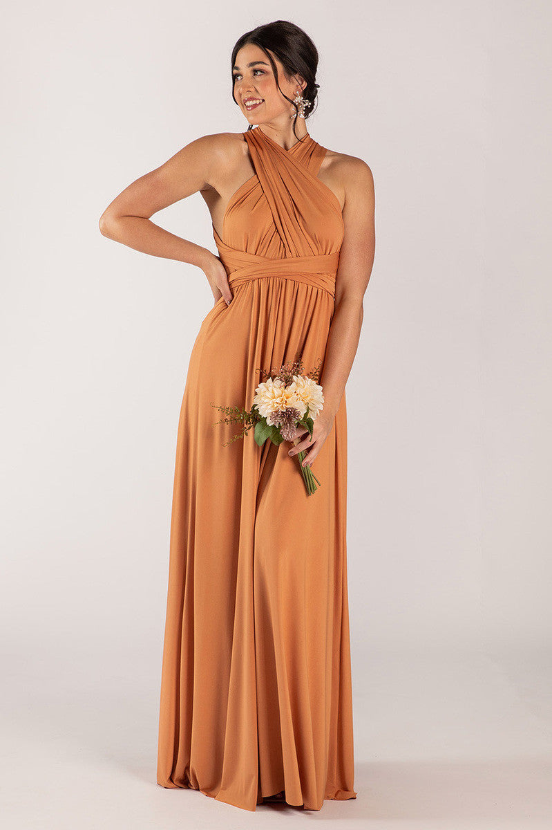 Classic Multiway Infinity Dress in Tan - Evening Dresses | ModelChic   Model Chic