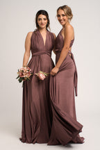 Luxe Satin Ballgown Multiway Infinity Dress in Thistle