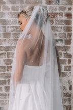 Ella Tulle & Pearl Wedding Veil - Long
