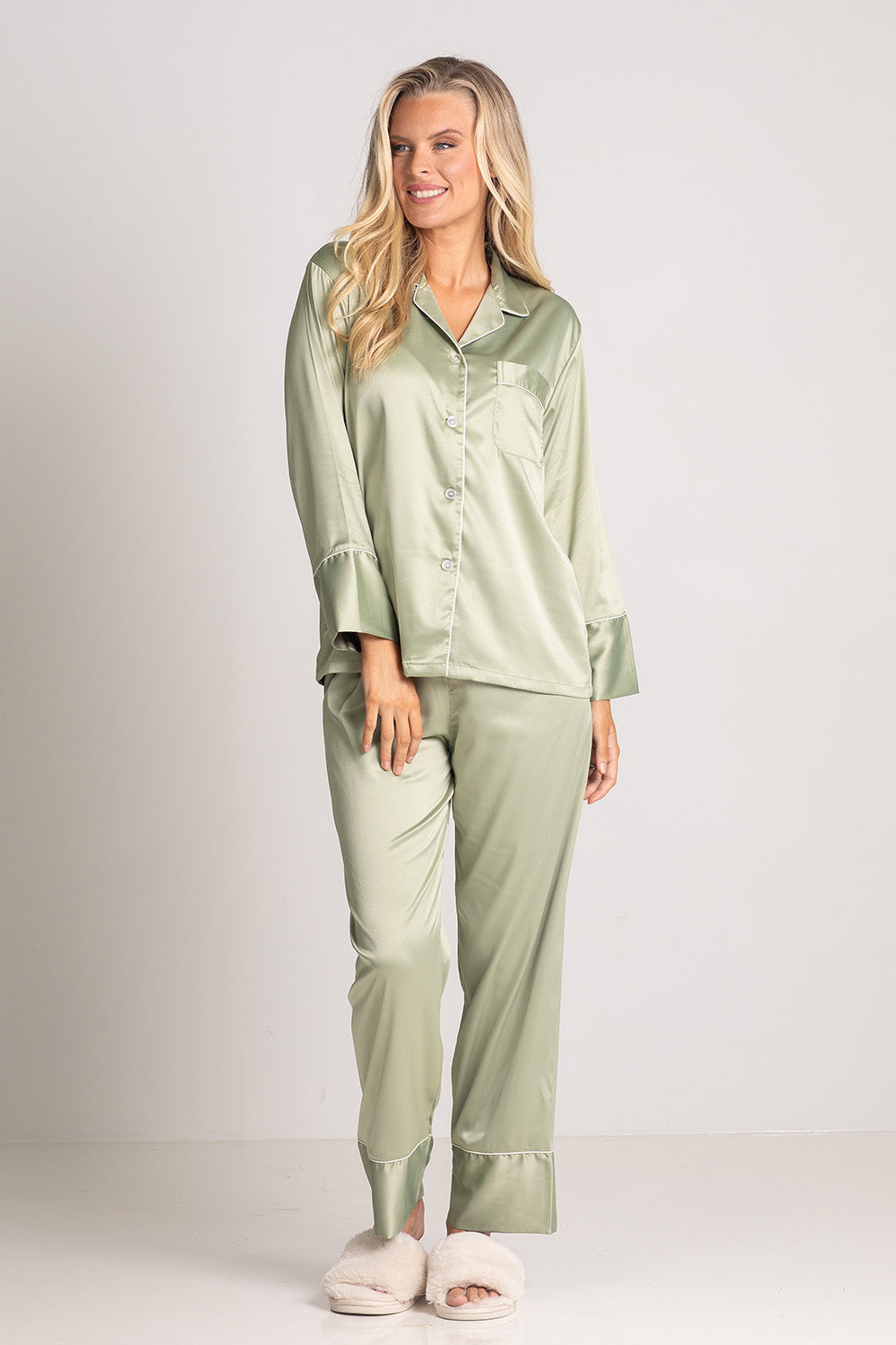 Evie Long Satin Bridesmaids Pyjamas