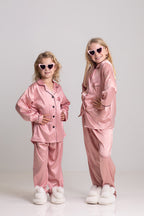 Evie Long Satin Bridesmaids Pyjamas - Kids
