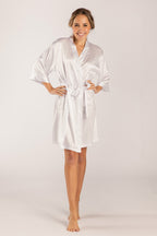 Luna Satin Bridesmaid Robe in White