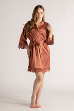 Lily Lace Bridesmaid Robe in Copper