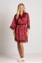 Lily Lace Bridesmaid Robe in Paprika