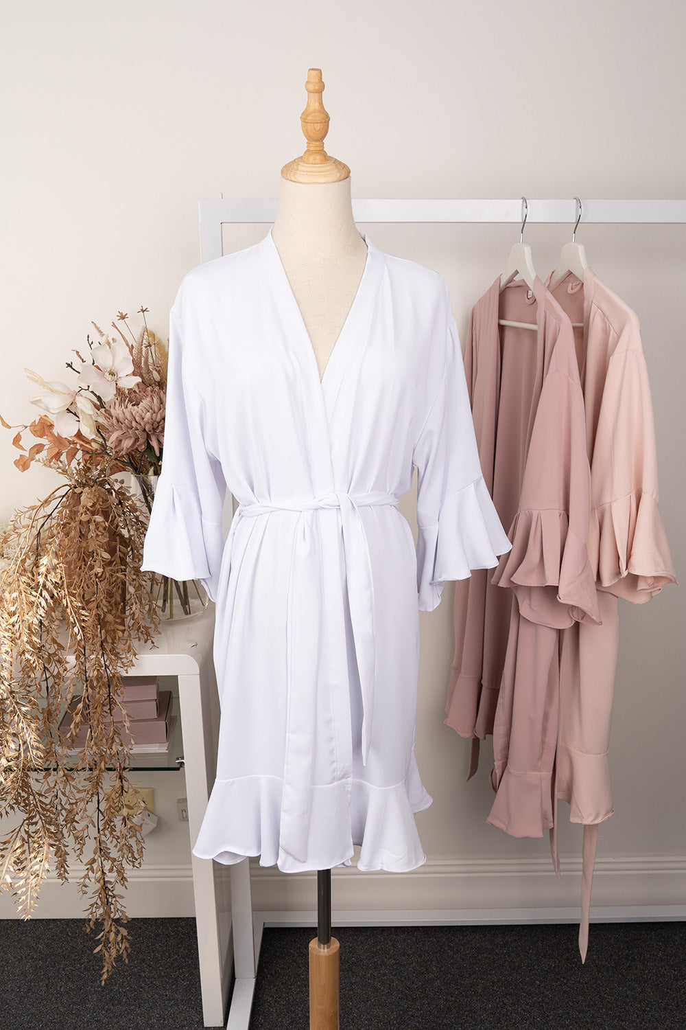 Jasmine Ruffle Bridesmaid Robe in White