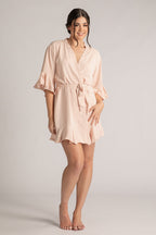 Jasmine Ruffle Bridesmaid Robe in Blush Pink