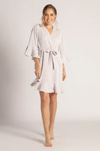 Jasmine Ruffle Bridesmaid Robe in Pastel Dusty Purple