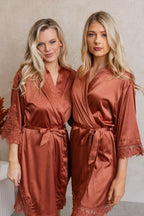 Lily Lace Bridesmaid Robe in Copper