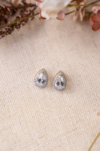 Nora Crystal CZ Stud Earrings in Silver