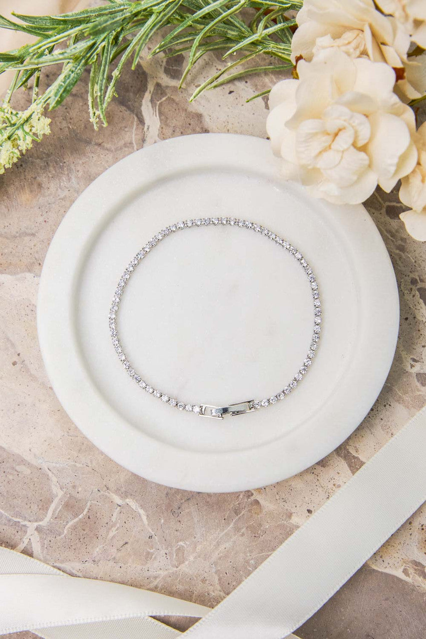Aria Silver Tennis Bracelet 