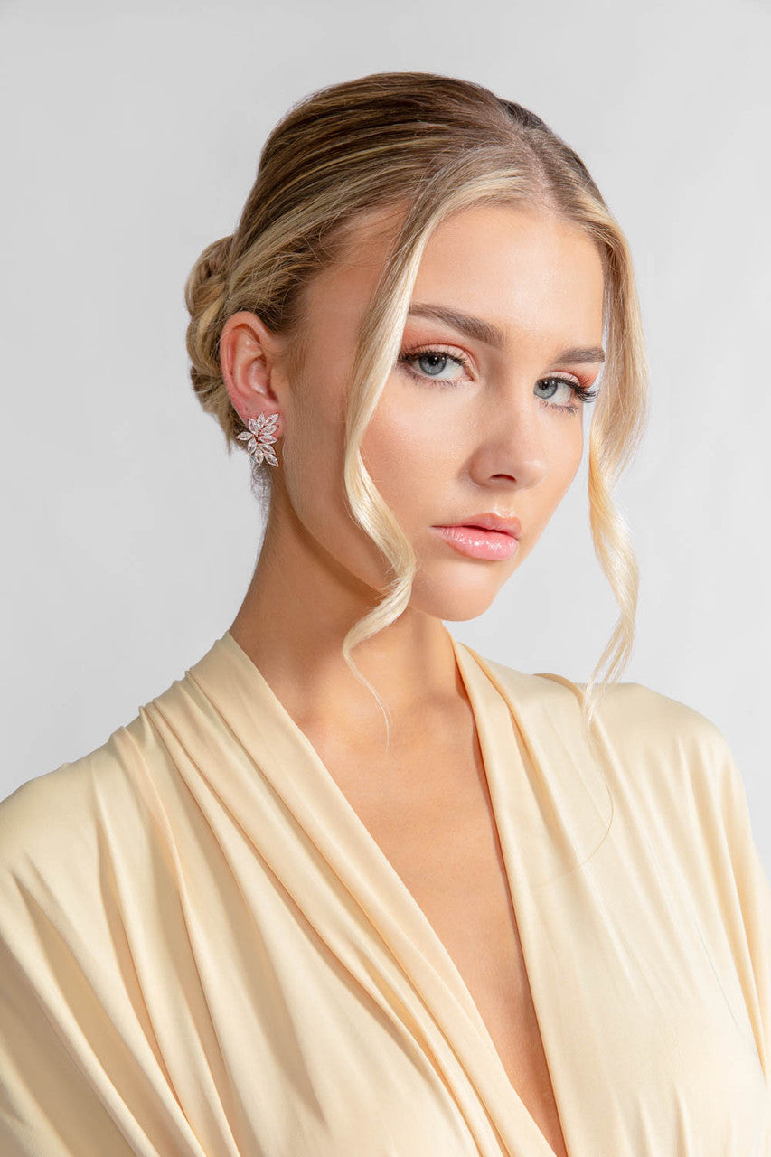 Sadie Rose Gold CZ Stud Earrings 