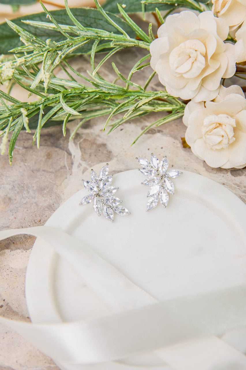 Sadie Silver CZ Stud Earrings