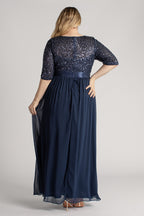 Ashlynn Sequins Chiffon Formal Dress in Navy
