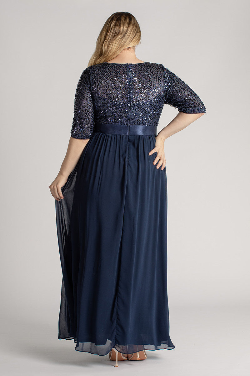 Ashlynn Sequins Chiffon Formal Dress in Navy
