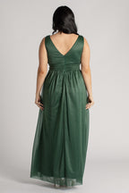 Aurora Sparkly Sleeveless Formal Dress in Emerald Green