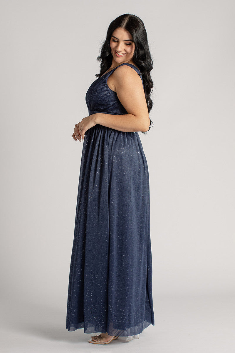 Aurora Sparkly Sleeveless Formal Dress in Navy