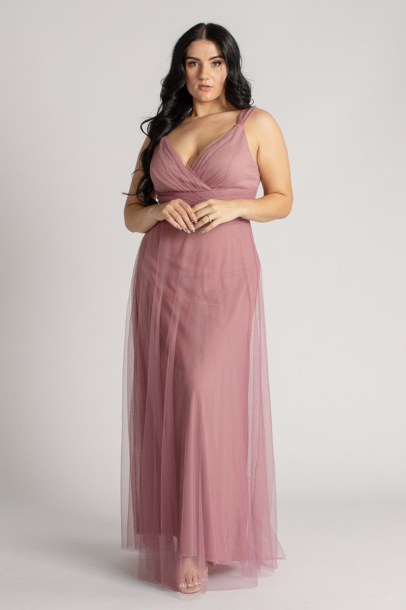 Bailey Tulle Bridesmaid Dress in Plum