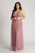 Bailey Tulle Bridesmaid Dress in Plum