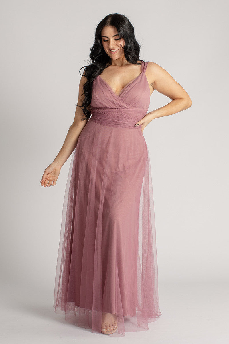 Bailey Tulle Bridesmaid Dress in Plum