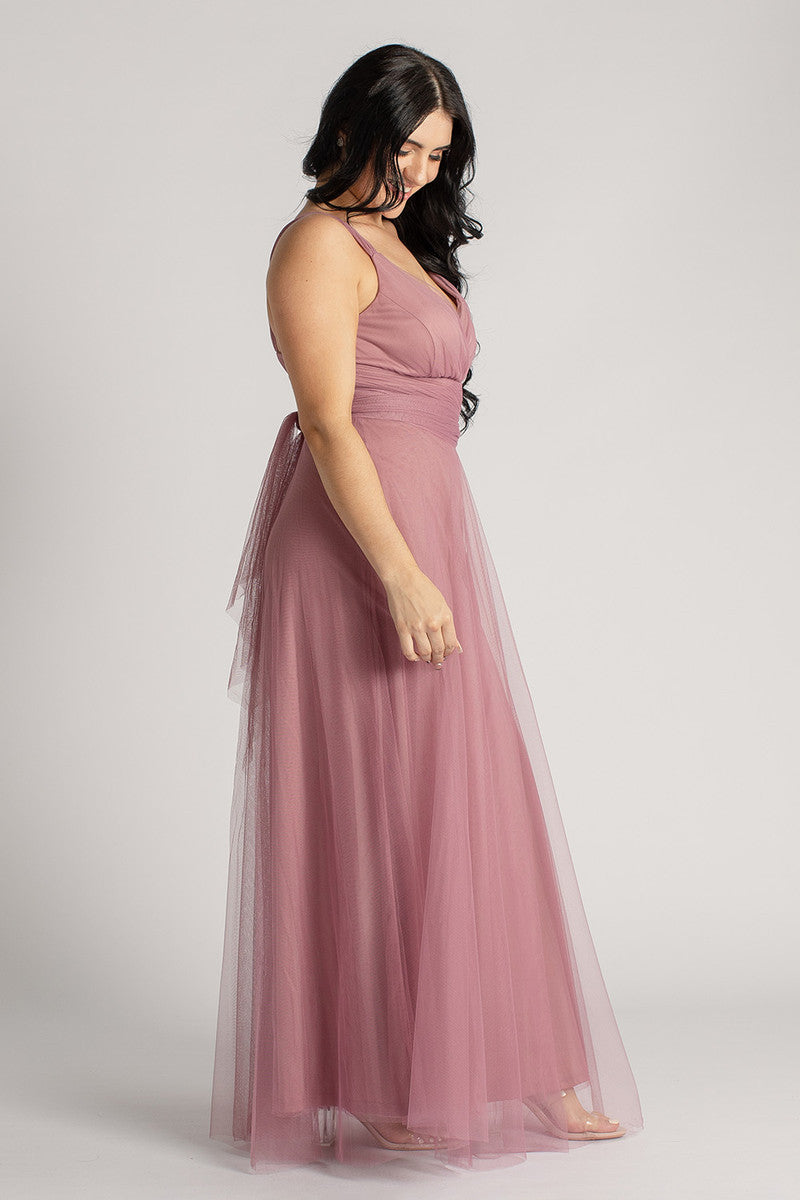 Bailey Tulle Bridesmaid Dress in Plum