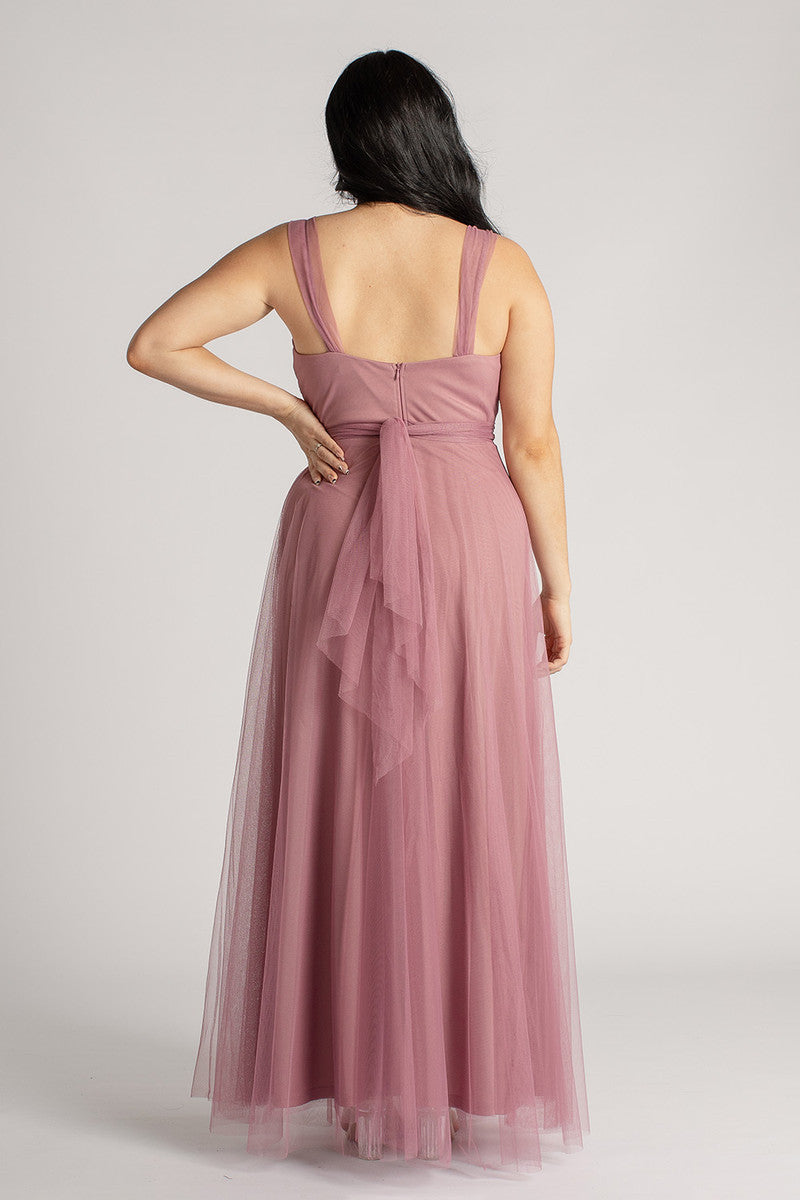 Bailey Tulle Bridesmaid Dress in Plum