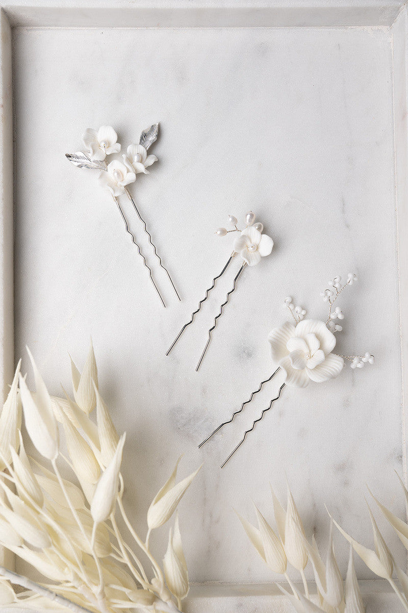 Celeste Silver Bridal Hair Pins