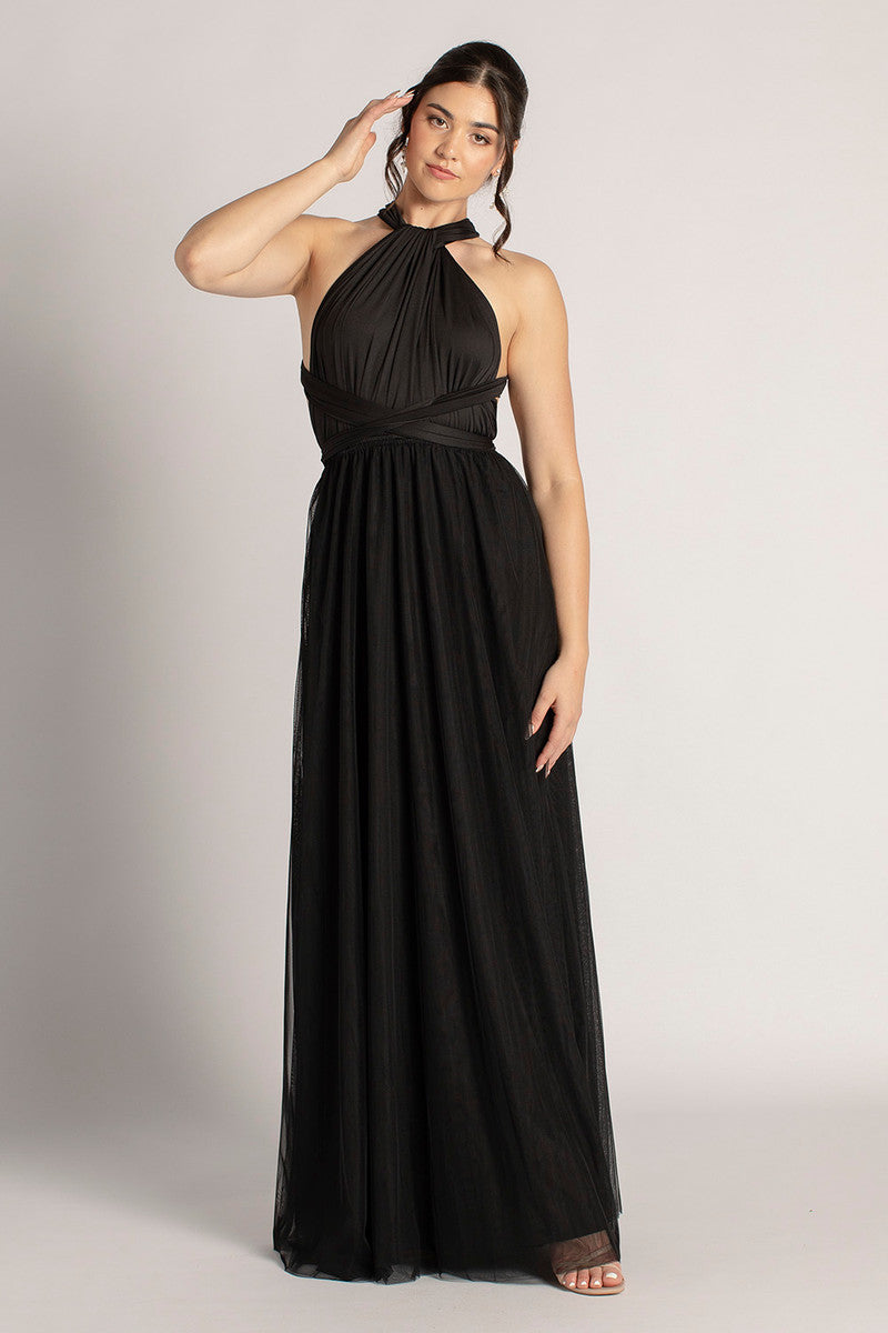 Tulle Overlay Skirt For Classic Multiway Dress in Black