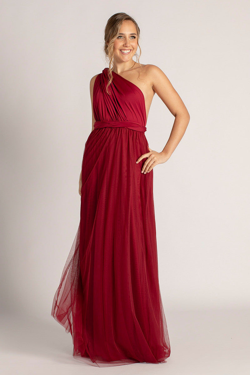 Tulle Overlay Skirt For Classic Multiway Dress in Burgundy