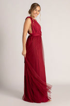 Tulle Overlay Skirt For Classic Multiway Dress in Burgundy