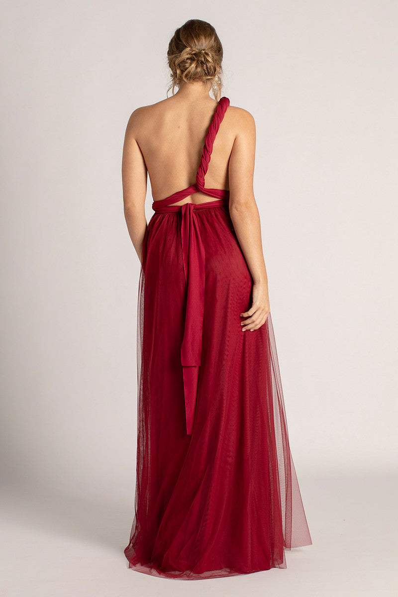 Tulle Overlay Skirt For Classic Multiway Dress in Burgundy