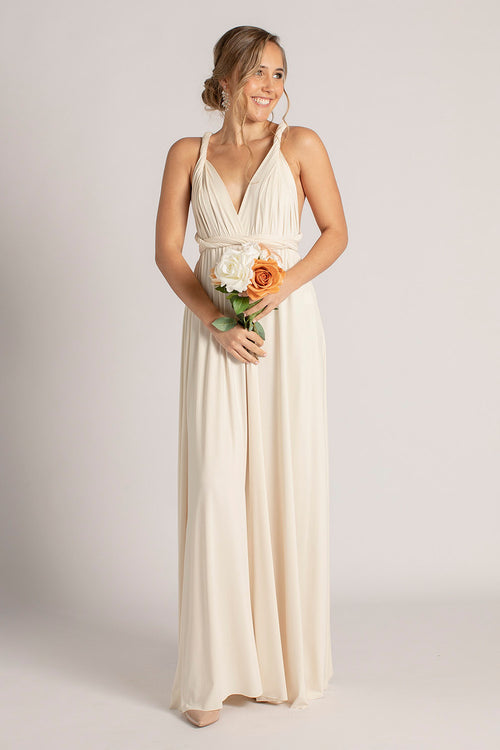 Classic Multiway Infinity Bridesmaid Dress in Champagne For Sale -  Bridesmaids Dresses