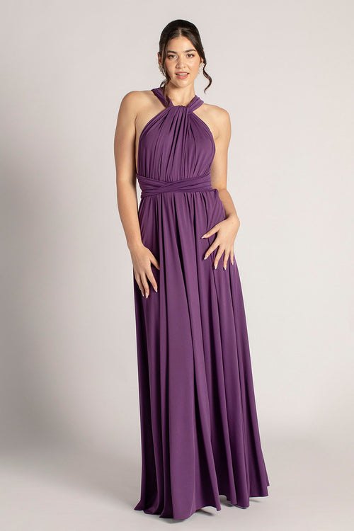 Classic Multiway Infinity Bridesmaid Dress In Dark Purple - Formal Dresses  For Sale