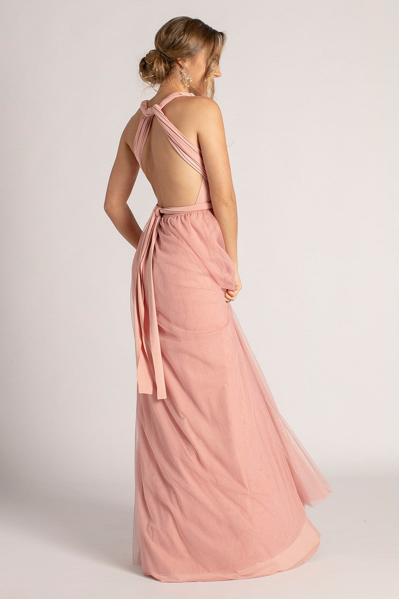Tulle Overlay Skirt For Classic Multiway Dress in Dusty Pink