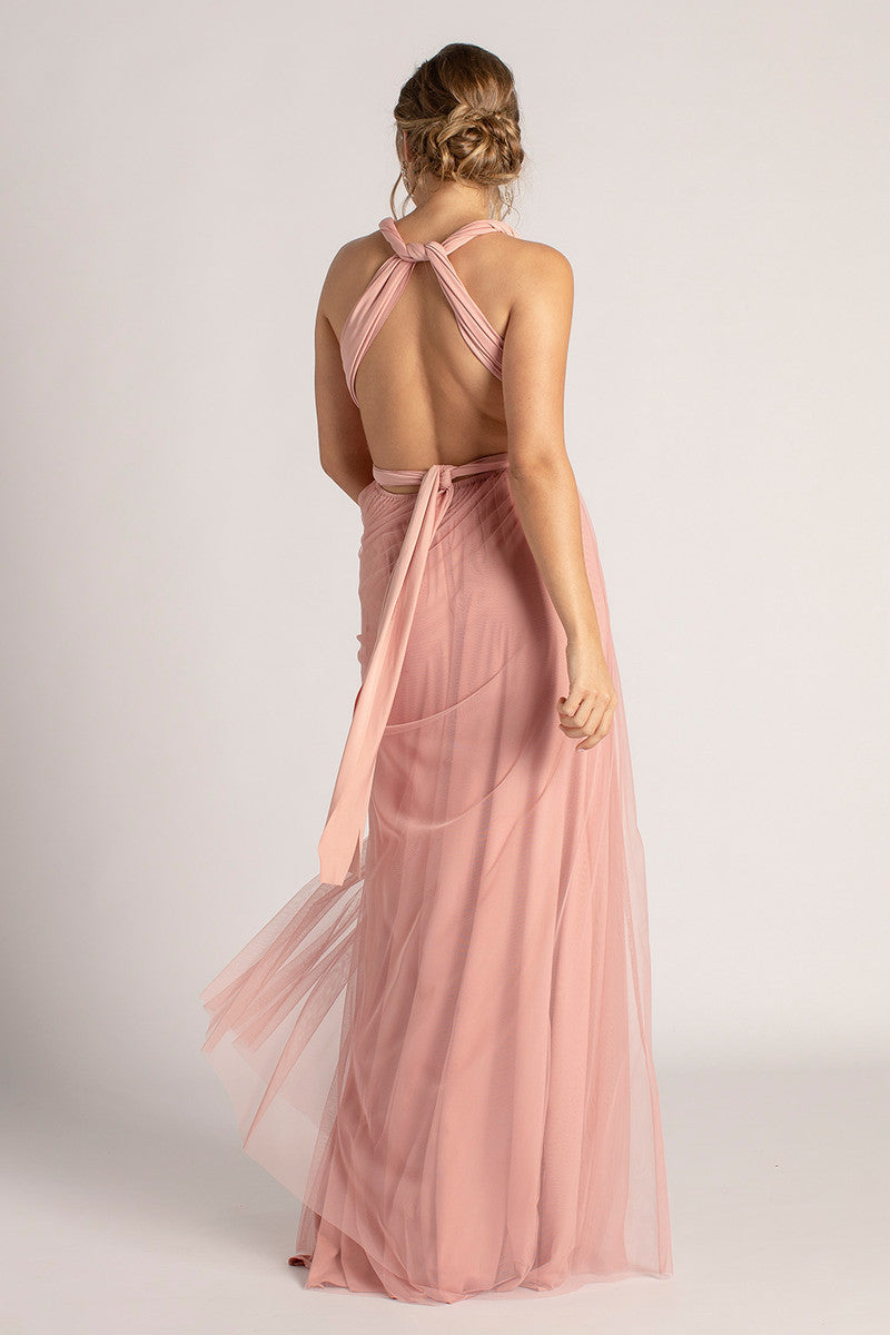 Tulle Overlay Skirt For Classic Multiway Dress in Dusty Pink