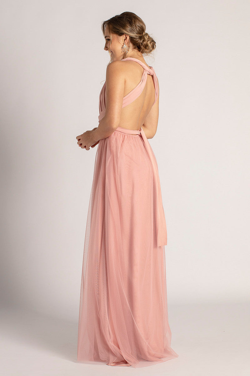 Tulle Overlay Skirt For Classic Multiway Dress in Dusty Pink