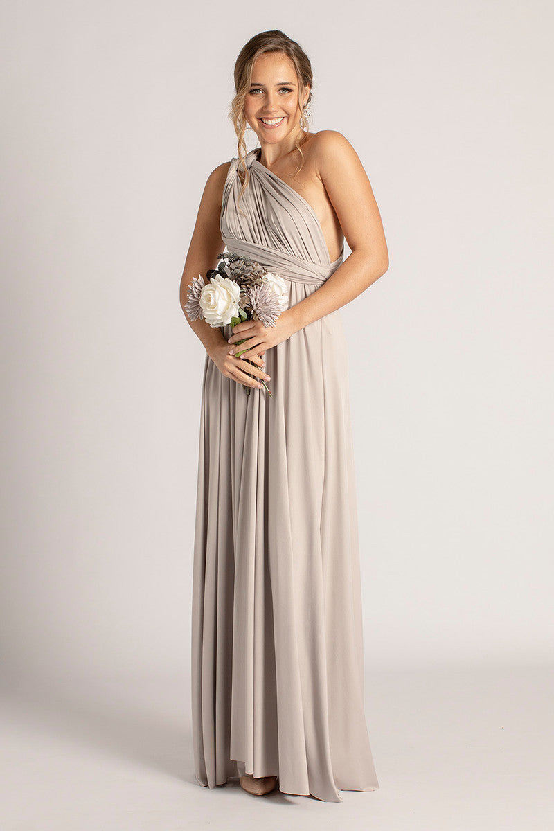 charcoal grey infinity dress TDY Slate Grey Short Infinity Bridesmaid Dress Thedaintyard