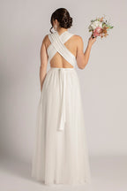 Tulle Overlay Skirt For Classic Multiway Dress in Ivory