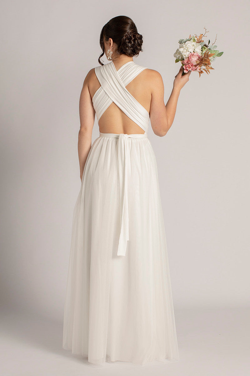 Tulle Overlay Skirt For Classic Multiway Dress in Ivory