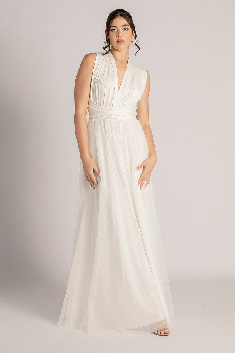 Tulle Overlay Skirt For Classic Multiway Dress in Ivory