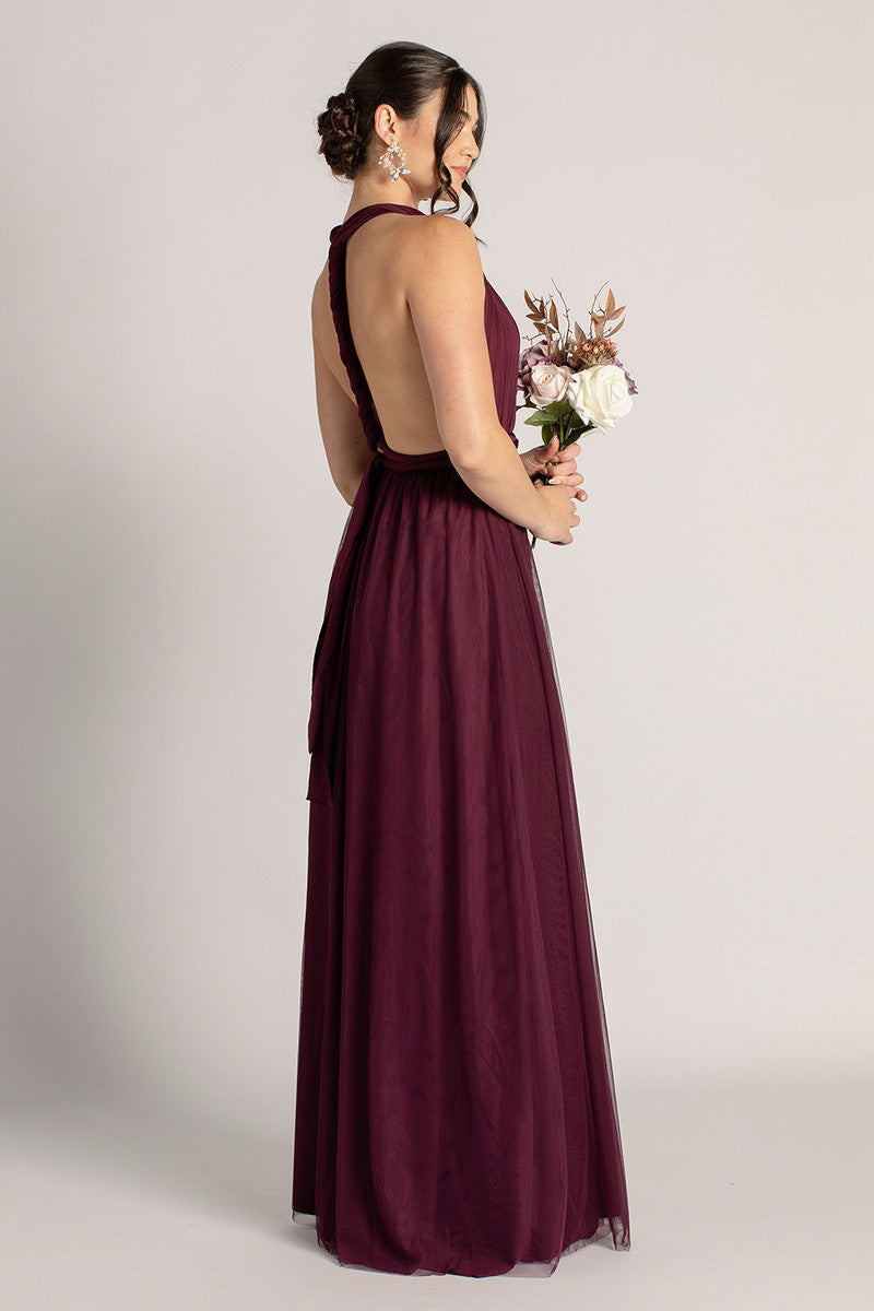 Tulle Overlay Skirt For Classic Multiway Dress in Mulberry