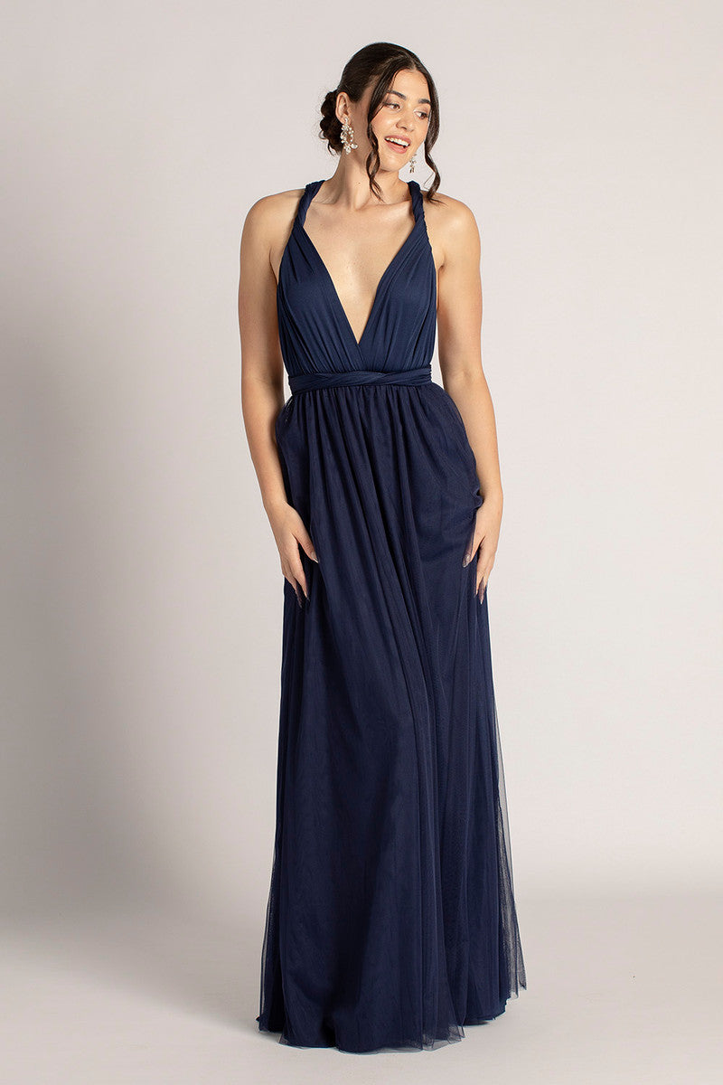 Tulle Overlay Skirt For Classic Multiway Dress in Navy