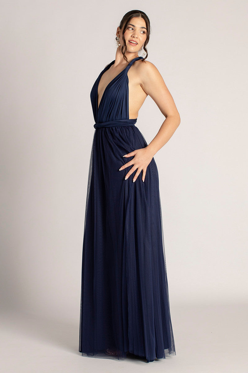 Tulle Overlay Skirt For Classic Multiway Dress in Navy