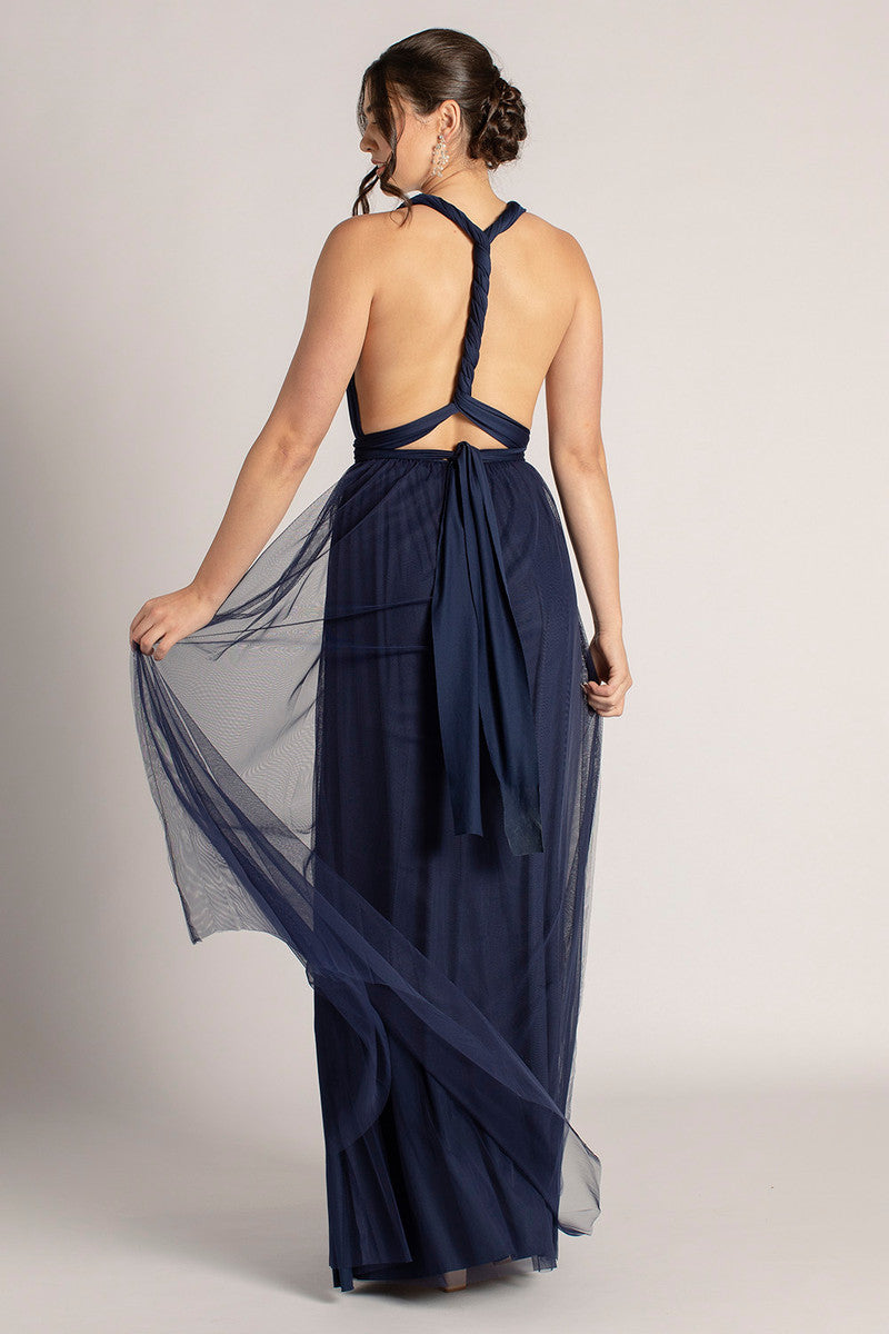 Tulle Overlay Skirt For Classic Multiway Dress in Navy