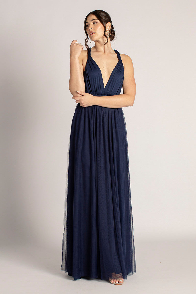 Tulle Overlay Skirt For Classic Multiway Dress in Navy