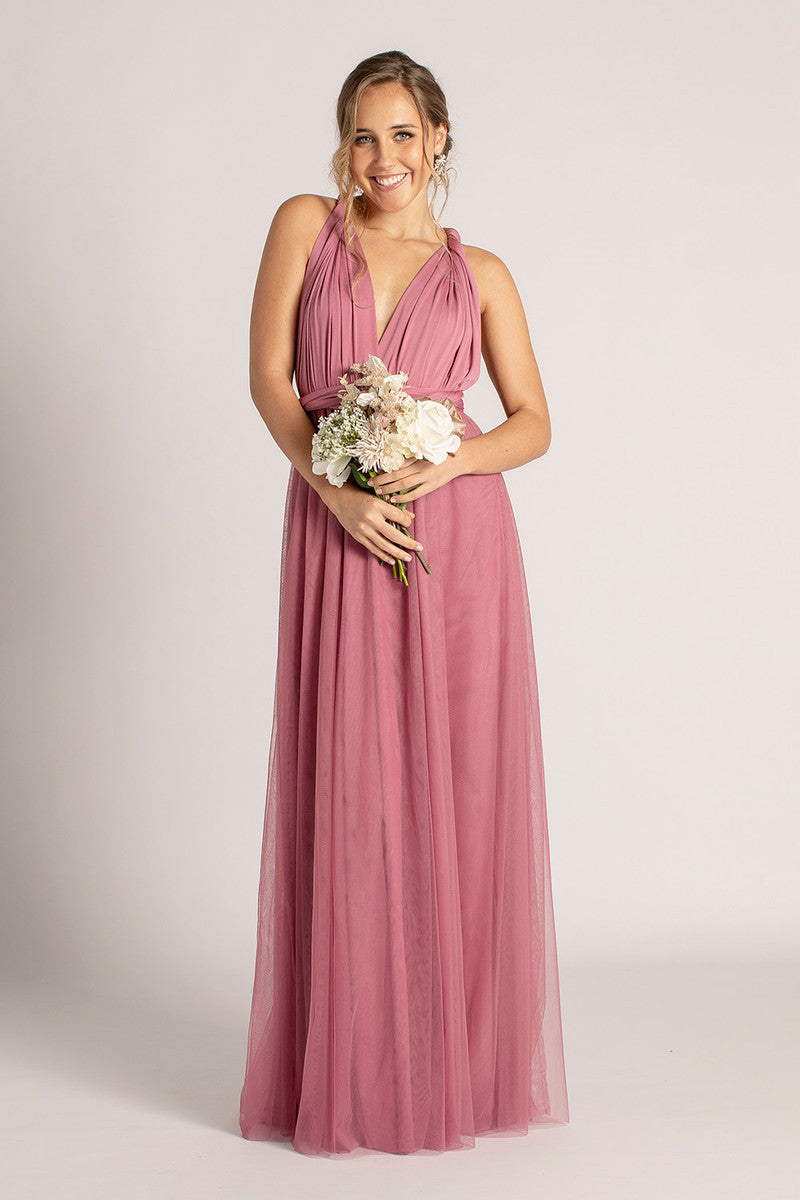 Tulle Overlay Skirt For Classic Multiway Dress in Plum