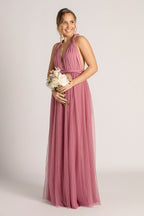 Tulle Overlay Skirt For Classic Multiway Dress in Plum